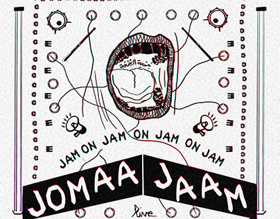 posters promoting live musical jamming session