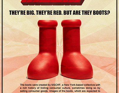 "MSCHF" new red big boots
