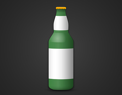 Mock Up Green Glass Blank Beer Bottle
