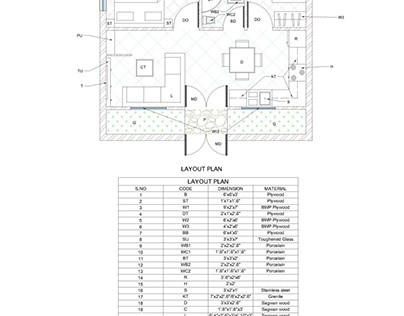 Autocad 2bhk Model-with WCSE ID Team