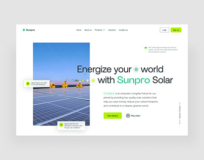 Sunpro - Solar Web Header Concept