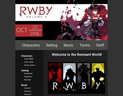 RWBY Website Design