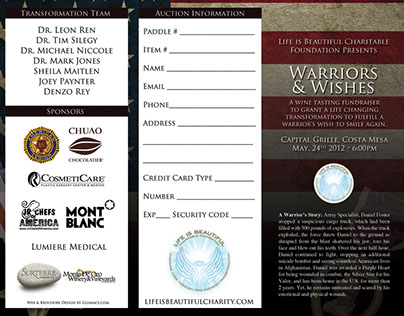 Warriors & Wishes Tri-Fold Brochure - Graphic Design
