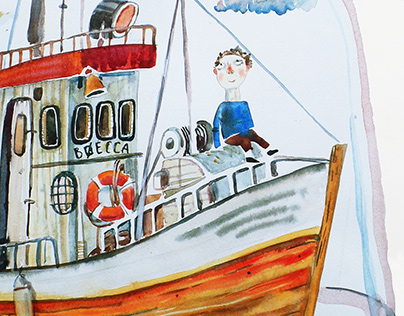 A series of ships and sailors, b., Watercolor, 41Х60, 2