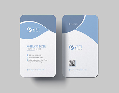 Vertical Business Card Design Template