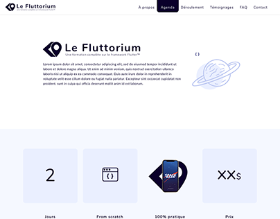 Landing page - Fluttorium + logotype