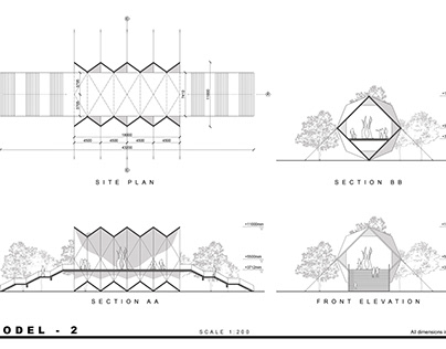 Art pavilion design - Folded structures