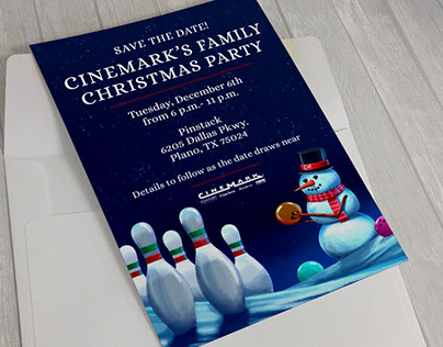 Cinemark Corporate Christmas Card Invitation