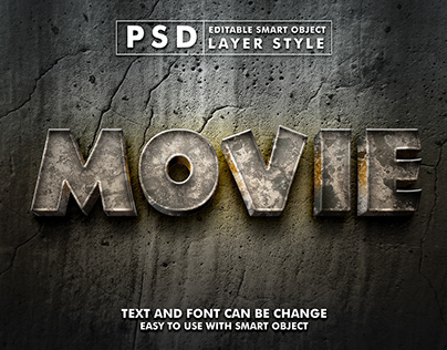 3d realistic stone text effect psd smart object