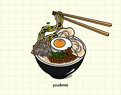 Vector Food Illustration - you&mie