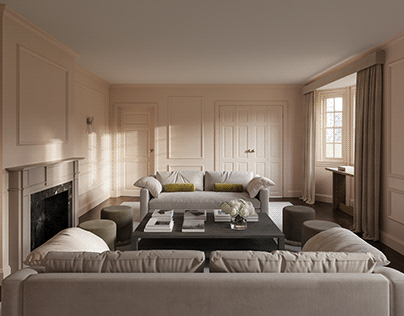 Cozy Living Room 3D Renderings