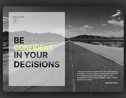 Poster "Be confident in your decisions"