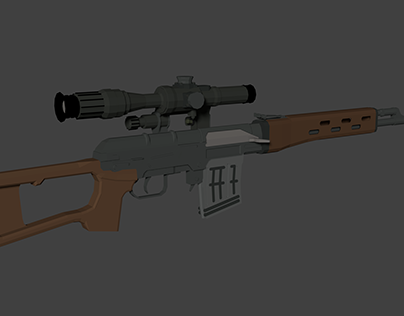 SVD Sniper Russian Low poly