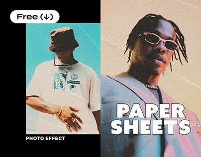 Crumpled Paper Sheets Poster Effect