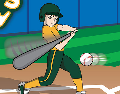 Boy's Baseball Illustration and tent