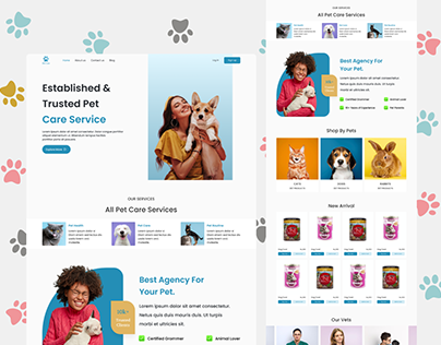PET/VET Care Website Landing Page Design