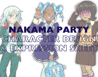 Nakama Party- Character Design & Expression Sheet