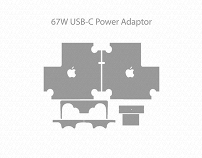 Apple 67W USB-C Power Adaptor Skin Template Vector