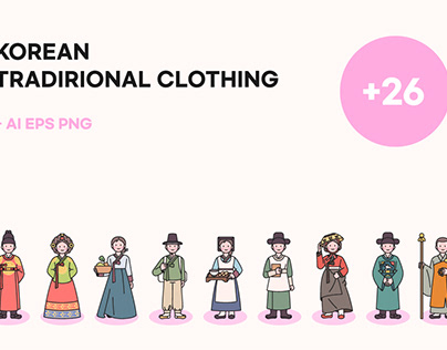 Korea traditional clothing character