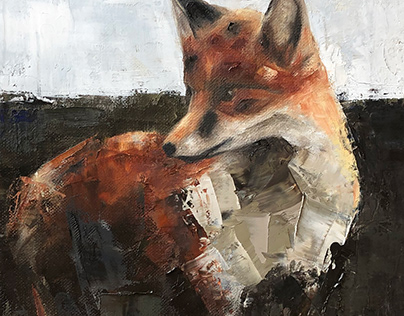 Foxy 9x12 oil on canvas