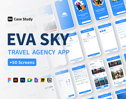 Project thumbnail - Eva Sky Travel Agency App - UI/UX