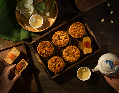 Traditional moon cake photography