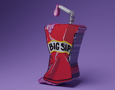Big Sip 3D Logo Model | 3D Icon Design