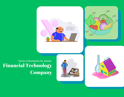 Series of illustrations for FinTech website