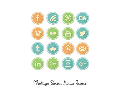 Vintage Lace Social Media Icons