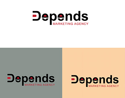 Depends Marketing Agency minimalist logo template