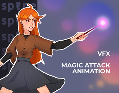 Magic attack animation VFX in Spine 2D