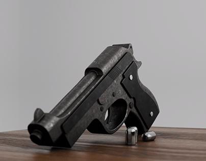 Gun 3D Render
