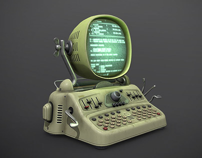 3D Retro-futurism Typing Machine