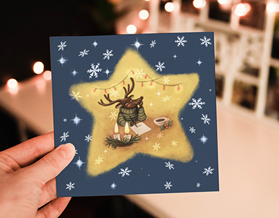 New Year and Christmas cards "Mr. Deer"