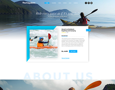 Website UI and UX Design for The Kayakers