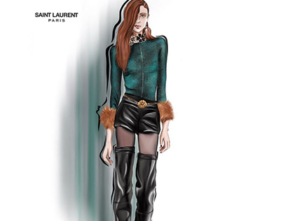 Saint Laurent fashion illustration