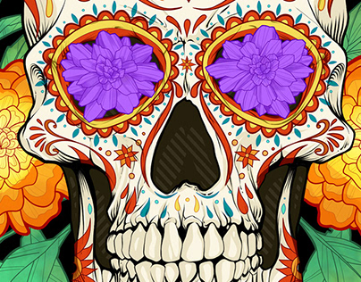 Dia De Los Muertos Illustration for Adobe MAX talk