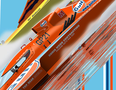 Gulf Oil GP Racing Team Poster/T-shirt (Revisited)