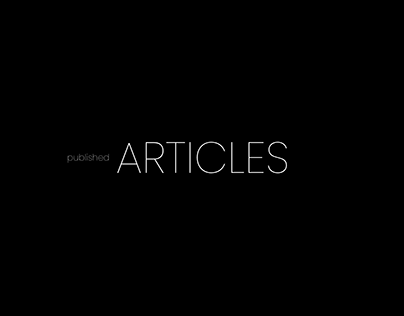 PUBLISHED ARTICLES