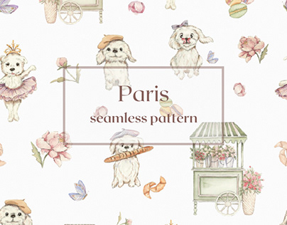 Paris • watercolour pattern design