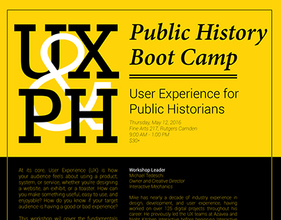 Public History Boot Camp Flyer