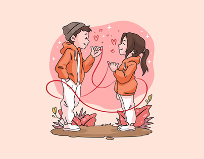 Vector Couple Illustration | Valentine Day