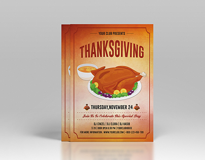 Thanksgiving Party Flyer template