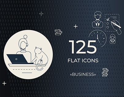 Big flat icon set/ Business illustrations