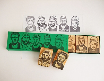 Photo portrait - Hand carved rubber stamp