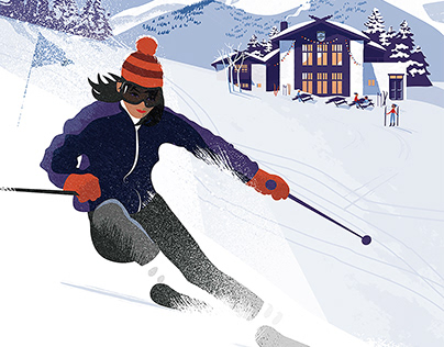 Poster Illustration for Ski Resort