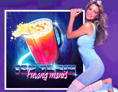 Tea Beverage Posters in a 80s Style
