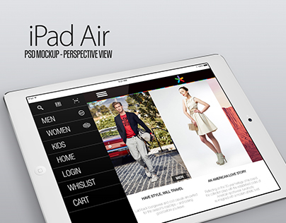 iPad Air application for online store.