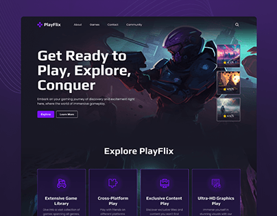 Playflix - Game Directory Figma Framer Template