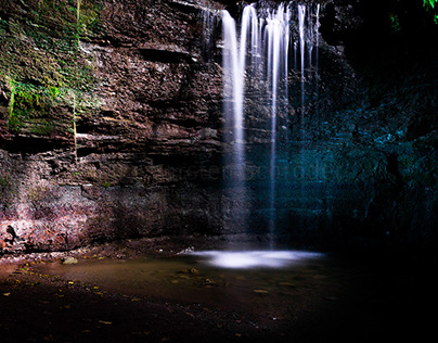 Waterfalls at night